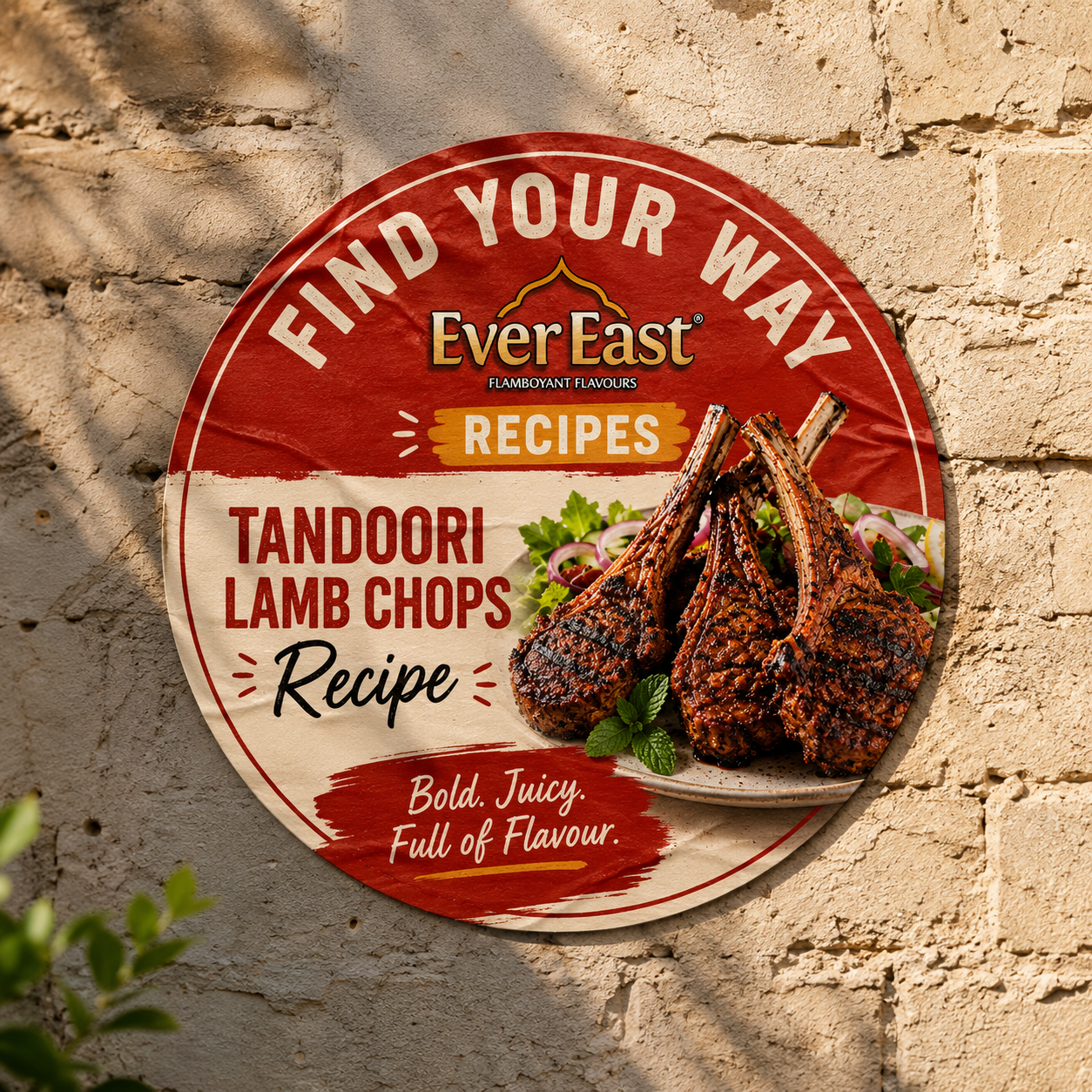 a sticker that says find your way on a wall Ever East Recipes Tandoori Lamb Chops Recipe w