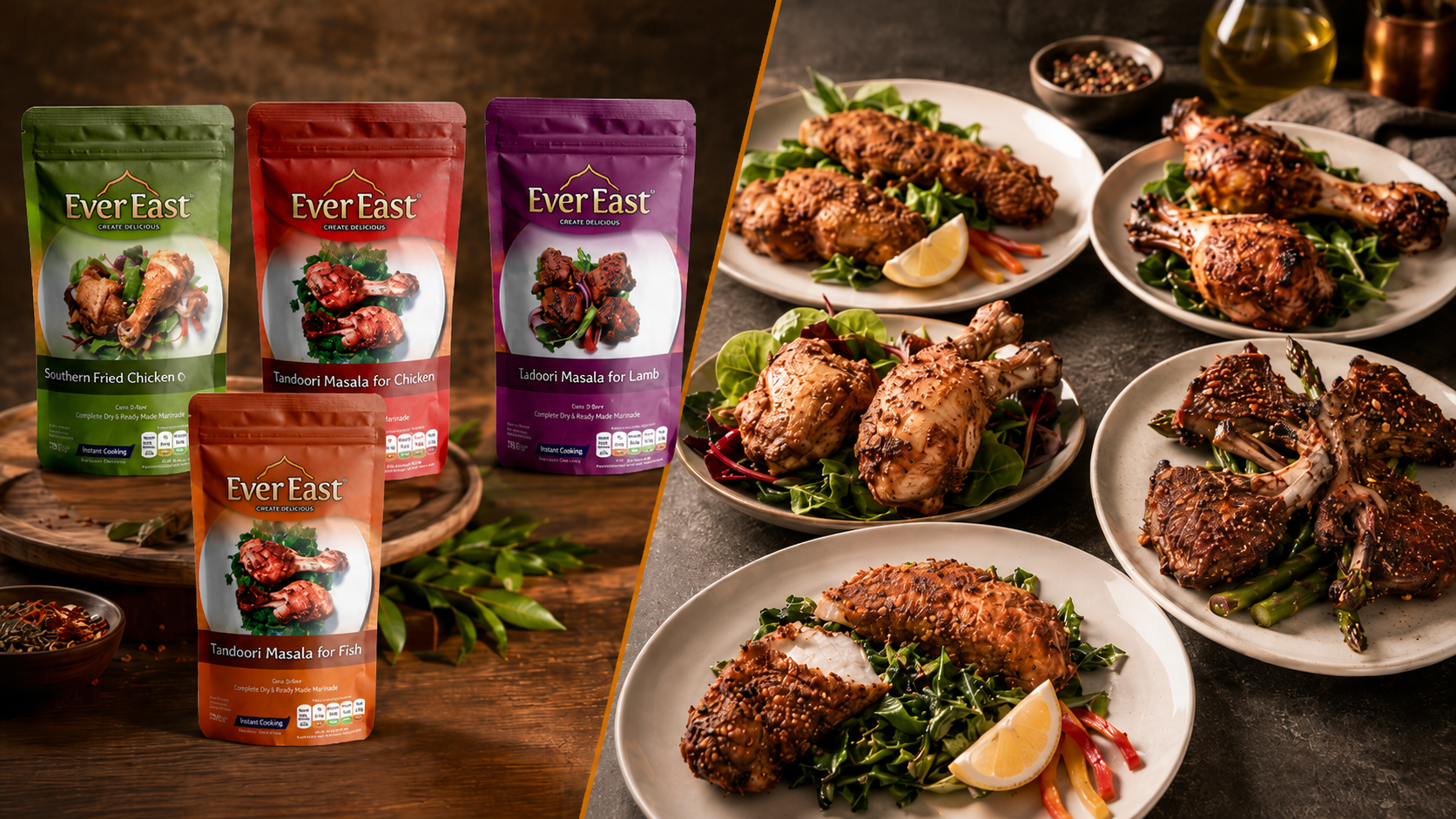 Ever East Tandoori Masala for Lamb 100g smaller pack beside a quick weekday lamb or beef d